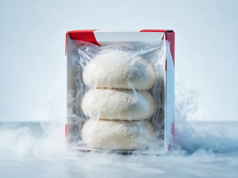 Tiefgekühlte Teiglinge in der Verpackung